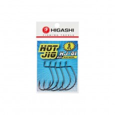 Офсетные крючки HIGASHI Hot Jig HJ-01, крючок № 5/0, черный никель, 5 шт., набор, 02051