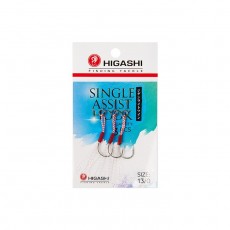 Крючки HIGASHI Single Assist Hook SA-001, размер крючка 13, белый никель,3 шт., набор, 03490 91906