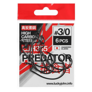 Крючки офсетные Lucky John PREDATOR, серия LJH355, № K03, 6 шт.