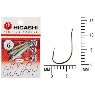 Крючок HIGASHI Umitanago ringed, крючок № 6, 10 шт., набор, белый UV, 01352