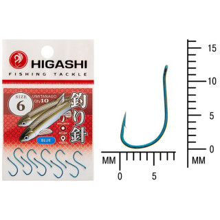 Крючок HIGASHI Umitanago ringed, крючок № 6, 10 шт., набор, голубой, 01353