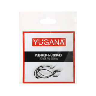 Крючки офсетные YUGANA Wide range worm big eye, № 8, 4 шт.