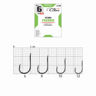 Крючки Cobra FEEDER, серия CF202, № 6, 10 шт.