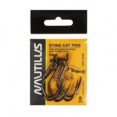 Крючок Nautilus Sting Cat Fish Сом CH-1219, цвет BN, № 2/0, 5 шт.
