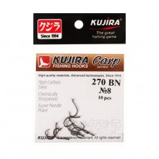 Крючки карповые Kujira Carp 270, цвет BN, № 8, 10 шт.