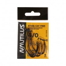 Крючок Nautilus Sting Cat Fish Сом CH-1219, цвет BN, № 4/0, 4 шт.