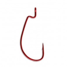 Офсетные крючки VANFOOK Worm-55R, крючок № 6/0, красный, набор, 02992