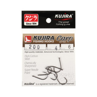 Крючки карповые Kujira Carp 200, цвет BN, № 4, 6 шт.