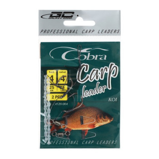 Крючки Cobra CARP KOI, № 04, 2 шт., с поводком 25 см