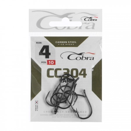 Крючки Cobra CARP, серия CC304, № 04, 10 шт.