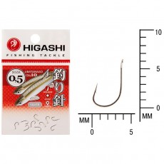 Крючок HIGASHI Umitanago ringed, крючок № 0.5, 10 шт., набор, серебристый, 03681