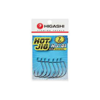 Офсетные крючки HIGASHI Hot Jig HJ-01, крючок № 2/0, черный никель, 7 шт., набор, 02048