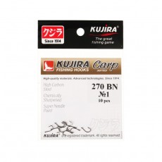 Крючки карповые Kujira Carp 270, цвет BN, № 1, 10 шт.