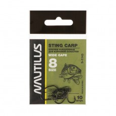 Крючок Nautilus Sting Carp Wide gape S-1143, цвет BN, № 8, 10 шт.