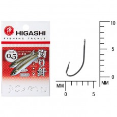 Крючок HIGASHI Akitakitsune ringed, крючок № 0.5, 10 шт., набор, серебристый, 01336