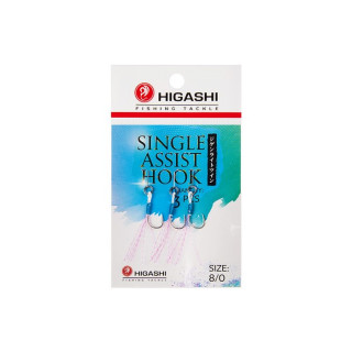 Крючки HIGASHI Single Assist Hook SA-001, размер крючка 8, белый никель, 3 шт., набор, 03487 91906