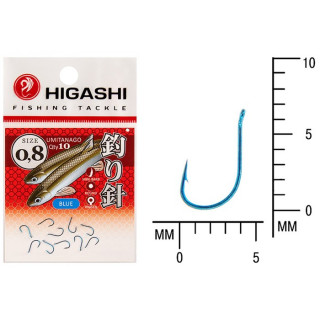 Крючок HIGASHI Umitanago ringed, крючок № 0.8, 10 шт., набор, голубой, 03684