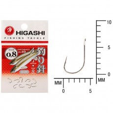 Крючок HIGASHI Umitanago ringed, крючок № 0.8, 10 шт., набор, серебристый, 03688