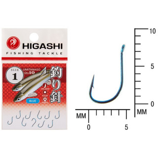 Крючок HIGASHI Umitanago ringed, крючок № 1, 10 шт., набор, голубой, 03691