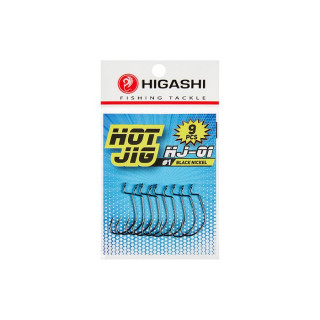 Офсетные крючки HIGASHI Hot Jig HJ-01, крючок № 1, черный никель, 9 шт., набор, 02045