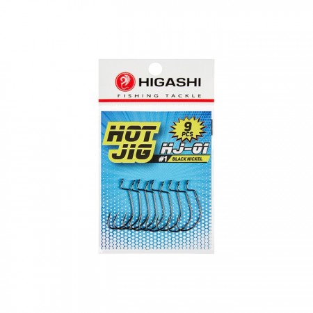 Офсетные крючки HIGASHI Hot Jig HJ-01, крючок № 1, черный никель, 9 шт., набор, 02045