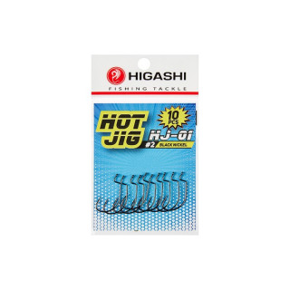 Офсетные крючки HIGASHI Hot Jig HJ-01, крючок № 2, черный никель, 10 шт., набор, 02046