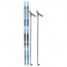 Комплект лыжный: пластиковые лыжи 180 см без насечек, стеклопластиковые палки 140 см, крепления NNN, цвета МИКС
