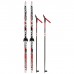 Комплект лыжный: пластиковые лыжи 160 см без насечек, стеклопластиковые палки 120 см, крепления NN75 мм, цвета МИКС