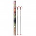 Комплект лыжный: пластиковые лыжи 180 см с насечкой, стеклопластиковые палки 140 см, крепления SNS, цвета МИКС