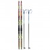 Комплект лыжный: пластиковые лыжи 170 см с насечкой, стеклопластиковые палки 130 см, крепления SNS, цвета МИКС