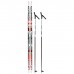 Комплект лыжный: пластиковые лыжи 195 см без насечек, стеклопластиковые палки 155 см, крепления NNN, цвета МИКС