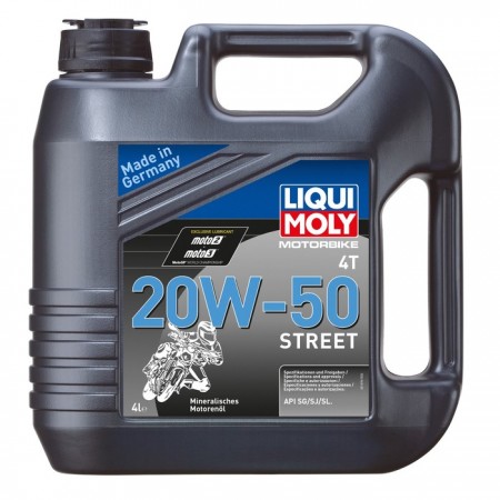 Моторное масло для 4-тактных мотоциклов LiquiMoly Motorbike 4T Street 20W-50 SG/SJ/SL минеральное, 4 л (1696)