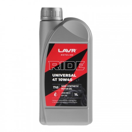 Моторное масло LAVR MOTO RIDE UNIVERSAL 4T 10W40 SM, 1 л Ln7745