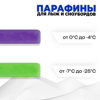 Парафины для лыж, комплект из 2 брусков, Ф-З, (от 0 до -25°C), 80 г