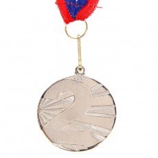 Медаль призовая, 2 место, серебро, d=4,5 см