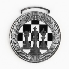 Медаль тематическая 191 "Шахматы", диам. 4.5 см, цвет сер