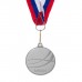 Медаль призовая, триколор, 2 место, серебро, d=5 см