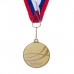 Медаль призовая, триколор, 1 место, золото, d=5 см