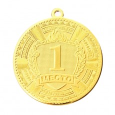 Медаль призовая 197 диам 5 см. 1 место. Цвет зол