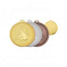 Медаль «Бальные танцы», d=50 мм, толщина 1,5 мм, цвет золото
