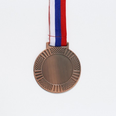 Медаль под нанесение «3 место», бронза, с лентой, d = 6,5 см