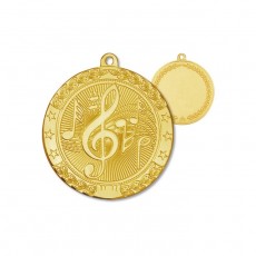 Медаль «Музыка», d=50 мм, толщина 2 мм, цвет Золото