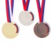 Медаль «Лавры», под нанесение, триколор, серебро, d=5 см сер