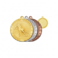 Медаль «Лыжи», d=50 мм, толщина 2 мм, цвет золото