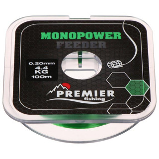 Леска Preмier fishing MONOPOWER Feeder, диаметр 0.2 мм, тест 4.4 кг, 100 м, зелёная