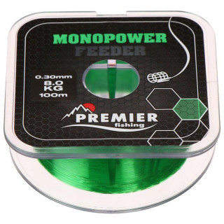 Леска Preмier fishing MONOPOWER Feeder, диаметр 0.3 мм, тест 8 кг, 100 м, зелёная