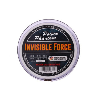 Леска Power Phantom Invisible Force CLEAR, диаметр 0.30 мм, тест 10.6 кг, 100 м