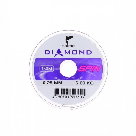 Леска монофильная Salmo Diamond SPIN, диаметр 0.25 мм, тест 6 кг, 150 м, светло-зелёная