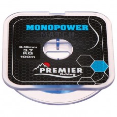 Леска Preмier fishing MONOPOWER мatch, диаметр 0.18 мм, тест 3.7 кг, 100 м, голубая