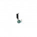 Мормышка Столбик чёрный, белые полоски + шар радуга, вес 0.3 г